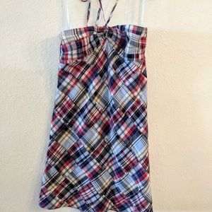 Loft Madras print halter sundress